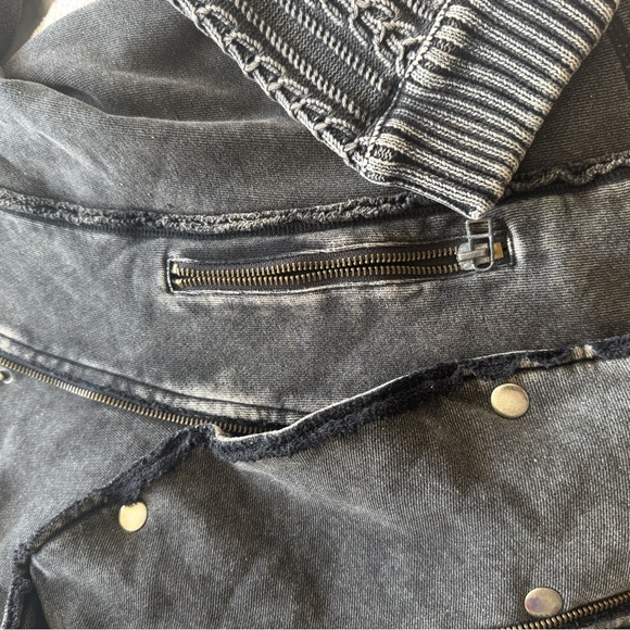 Free People Black Jacket with Intricate Stitching - Picture 4 of 4